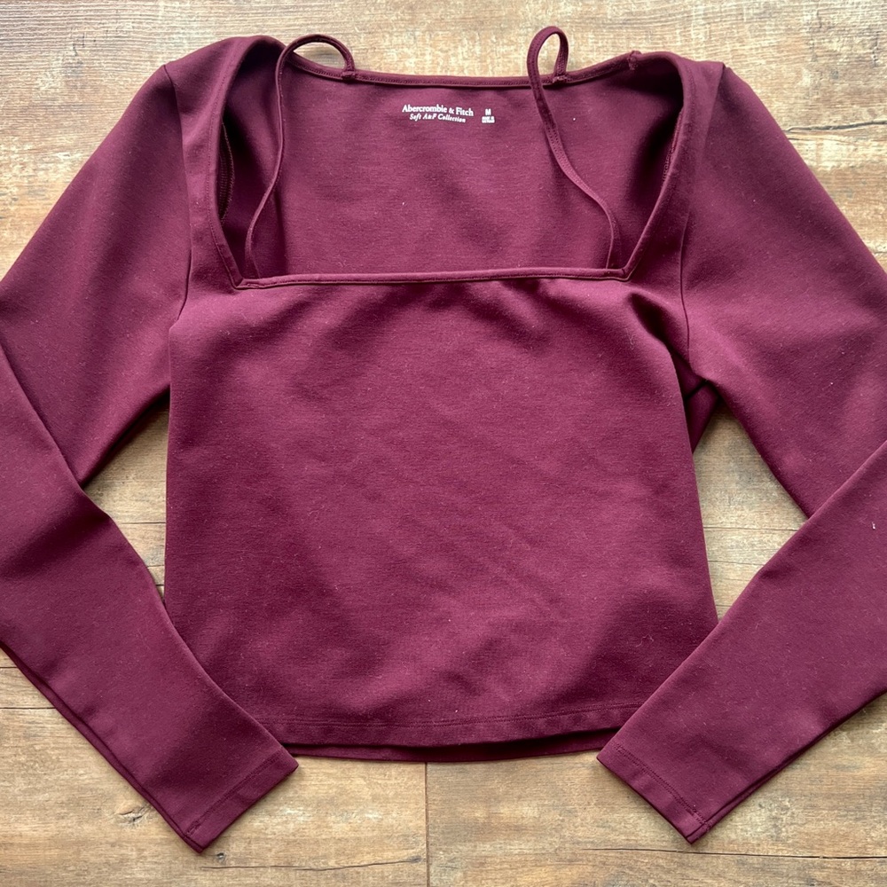 Abercrombie & Fitch Square Neck Long Sleeve Soft Collection Size Medium